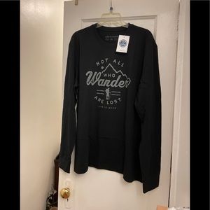 MEN'S LIFE IS GOOD NOT ALL WHO WANDER ARE LOST L/S TEE SHIRT NWT